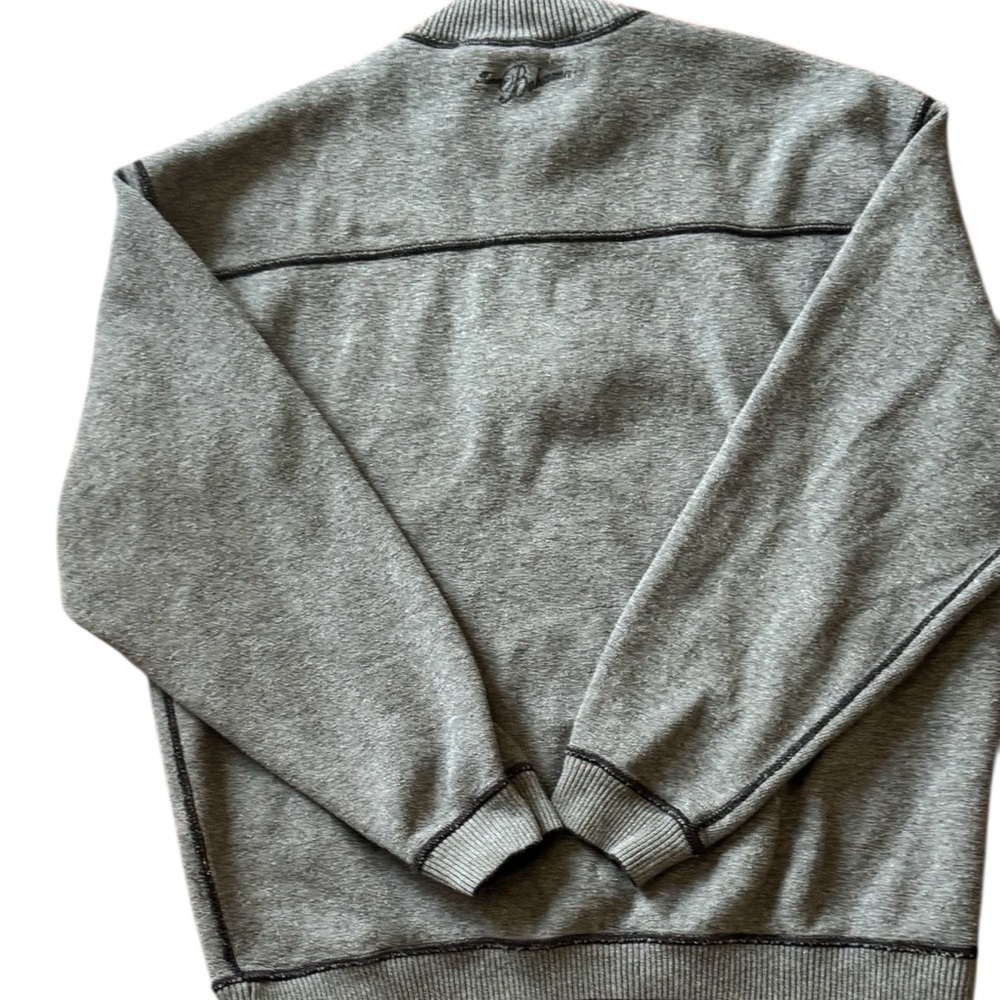 Tommy Bahama Reversible Sweater Mens L Long Sleeve Pullover gray and Black - Picture 6 of 9